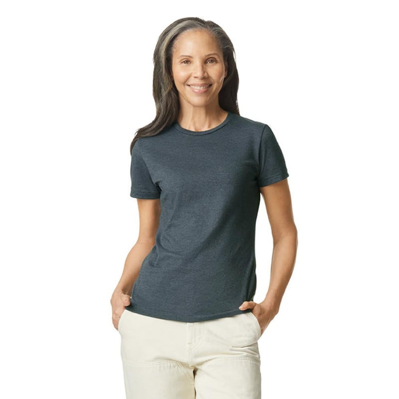 Gildan Women's Softstyle Cotton T-Shirt, Style G64000L, Multipack, Dark Heather (2-Pack), Medium - Image 2